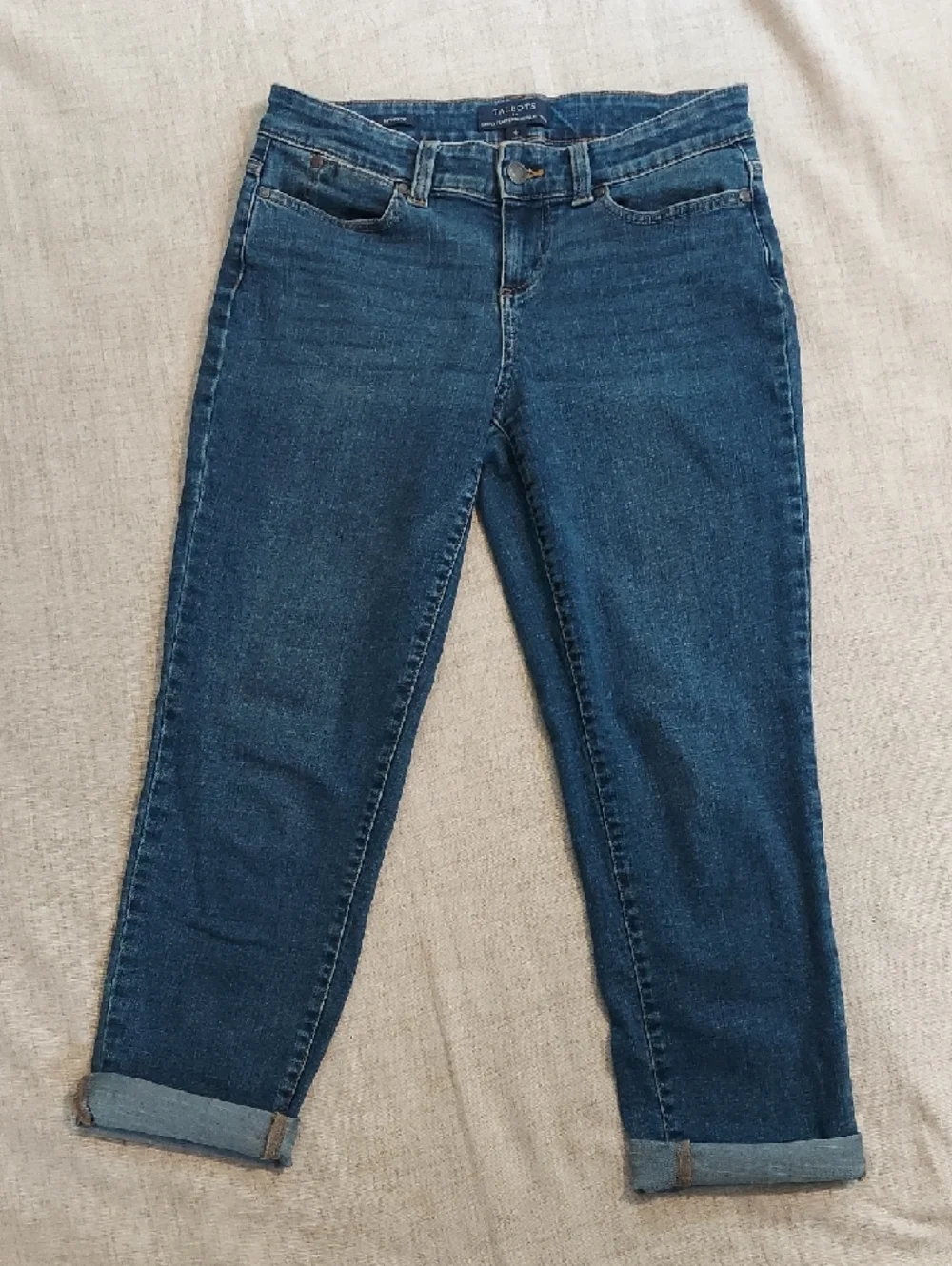 Talbots Women's Dark Indigo Boyfriend Straight Leg Jeans